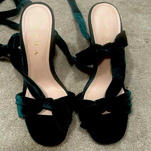 Velvet Green Zara Tie Heels